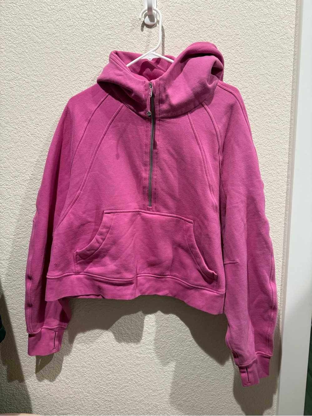 Lululemon Scuba Oversized Half Zip Hoodie in bright pink/magenta